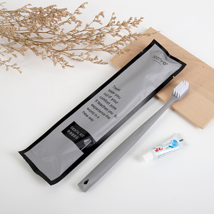  Hotel Disposable Toothbrush and 3g Toothpaste Set Black Gray Design