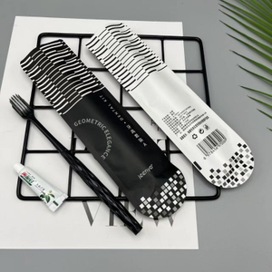 Hotel Dental Kit Toothbrush with 3g Toothpaste in Geometric Arc Bag