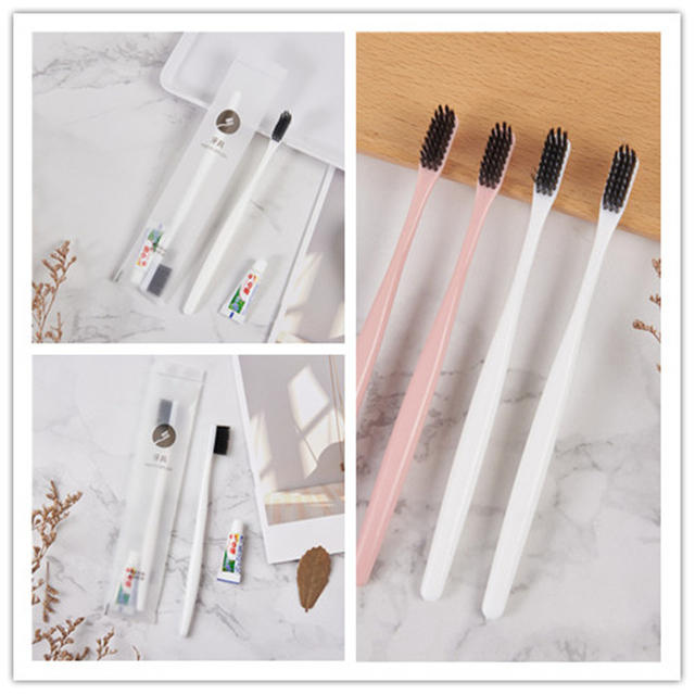 Soft Film Packaging Disposable Toothbrush Set Round Rod Toothbrush Set