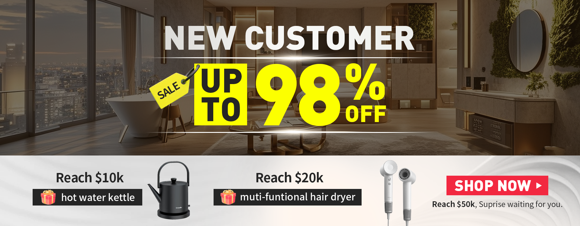 toyeemall Hotel supplies new customer promotion