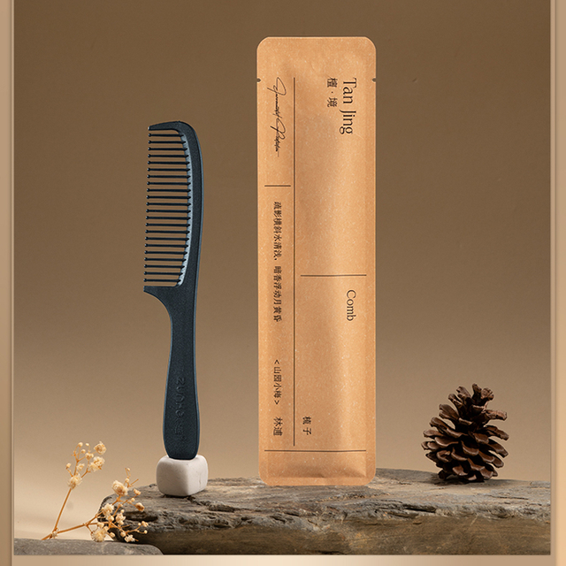 Hotel Disposable Blue Comb 9.5g with Kraft Paper Pack