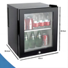 BC-30CF Hotel Room Fridge 30L Black with Glass Door