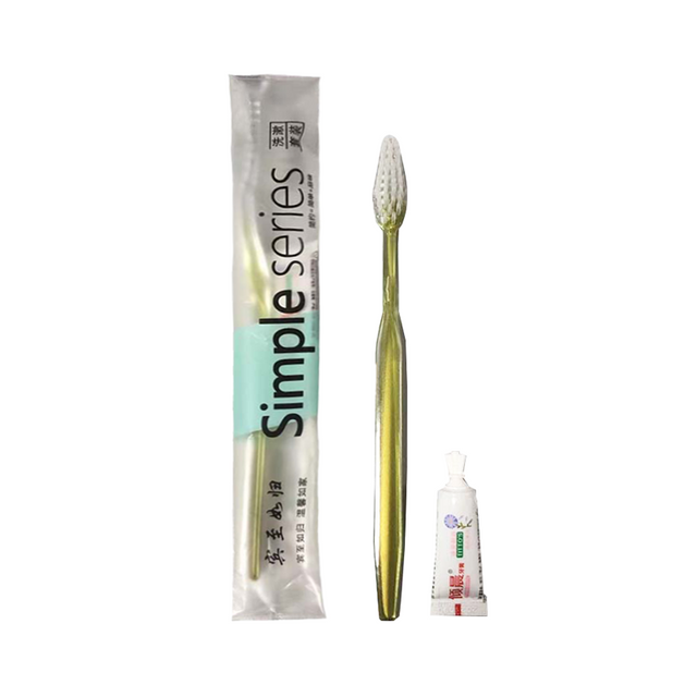 Disposable Hotel Toothbrush Set 5.5g Two-color Transparent Toothbrush + 3g Toothpaste