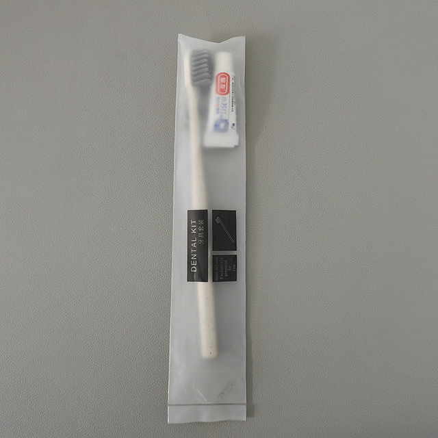 Disposable Hotel Toothbrush Set 9g Straw Toothbrush + 3g Baking Soda Toothpaste