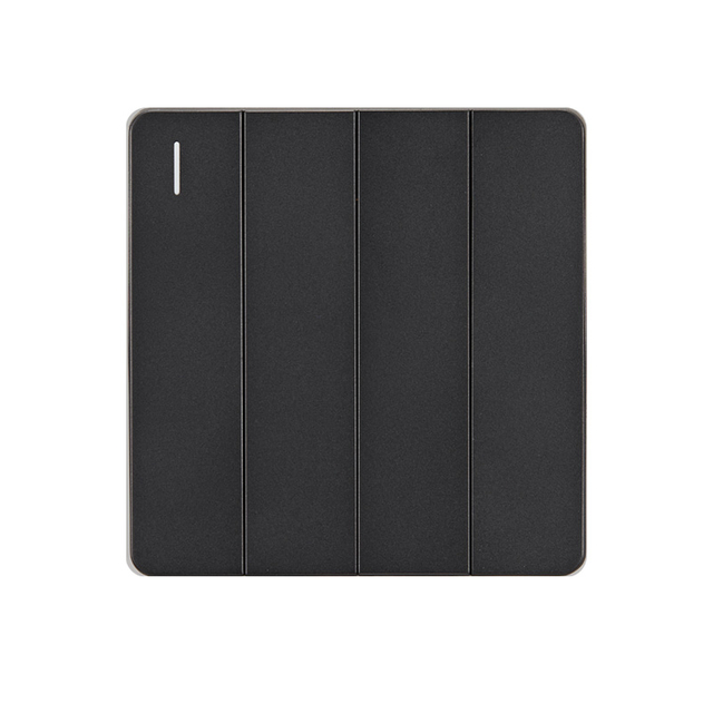 Power Panel Switch Matte Black 4-Gang 1-Way Switch