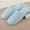 Light Blue Cotton Velvet Slippers