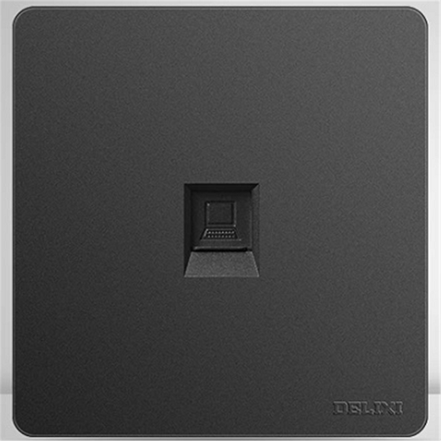 86 Type Hotel Universal Socket Matte Black Single Hole Socket Panel