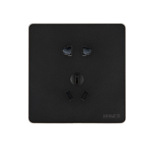 86 Type Universal Socket Matte Black Five-hole Socket Panel