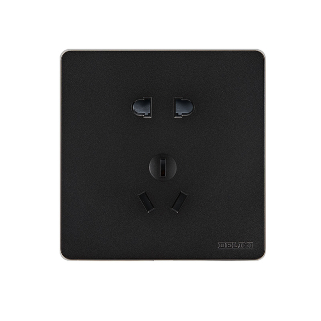 86 Type Universal Socket Matte Black Five-hole Socket Panel