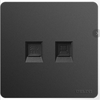 86 Type Hotel Universal Socket Matte Black Two-hole Socket Panel