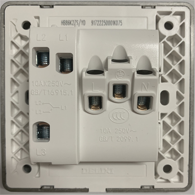 Power Panel Switch Matte Black Switched 5-Hole Wall Socket