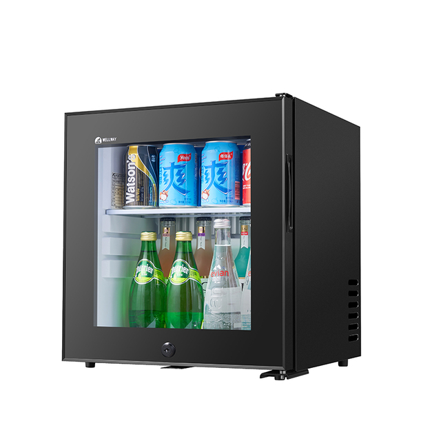 DT-25AG Silent Hotel Room Fridge 25L Black Glass Door with Lock