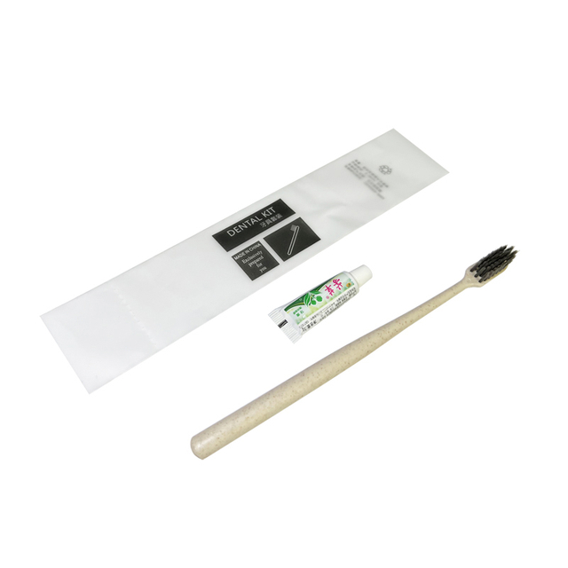 Soft Film Bag Disposable Toothbrush Set 9g Straw Toothbrush + 3g Herbal Toothpaste