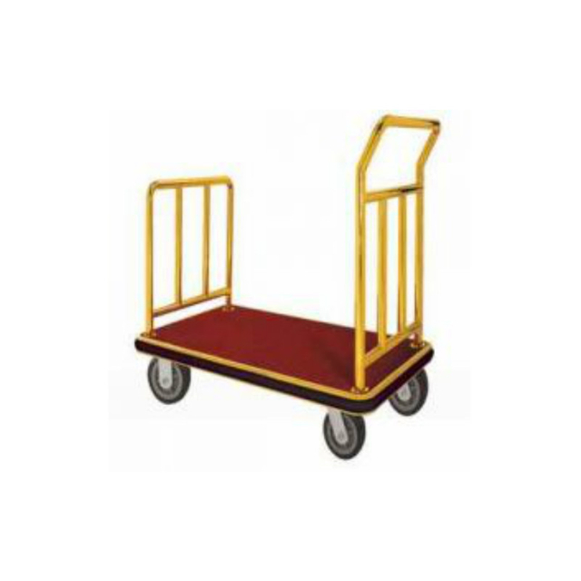 Titanium Hotel Luggage Cart with High And Low Handrails