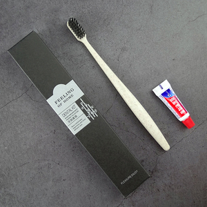 Hotel Disposable Dental Kit Straw Toothbrush with 3g Toothpaste in Card Box