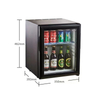 Dellware XC-25T Hotel Room Fridge Black 25L Glass Door