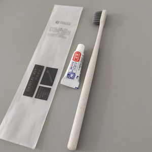 Disposable Hotel Toothbrush Set 9g Straw Toothbrush + 3g Baking Soda Toothpaste