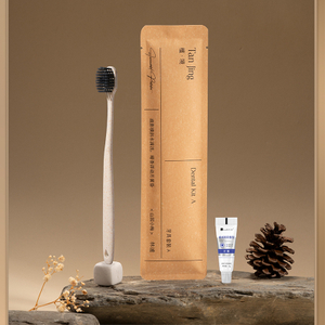Eco Toothbrush Set 11g Straw Toothbrush 3g Toothpaste Kraft Paper Pack
