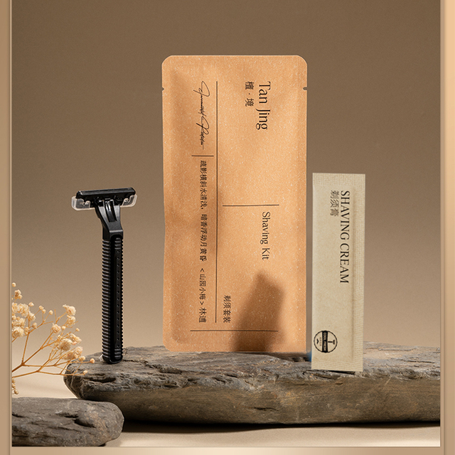 Hotel Disposable Razor with Black Square Handle And 3g Shaving Gel