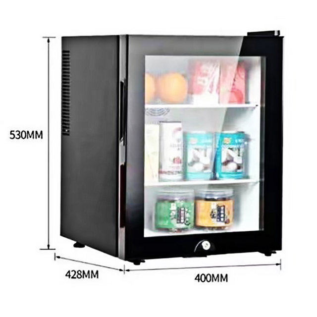BC-40BF Hotel Room Fridge 40L Black with Glass Door