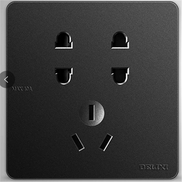 86 Type Universal Socket Matte Black Seven-hole Socket Panel