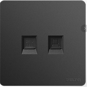 86 Type Hotel Universal Socket Matte Black Two-hole Socket Panel