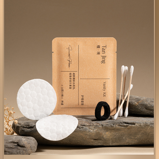 Hotel Disposable Care Kit with Cotton Swabs Hair Tie And Cotton Pad
