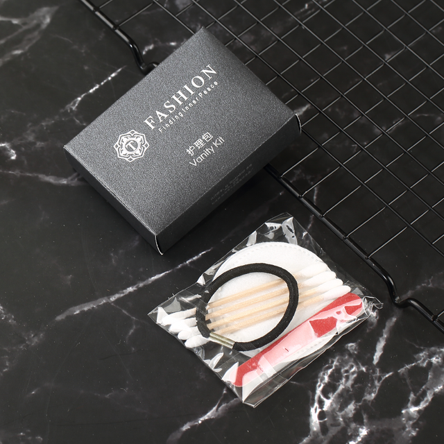 Hotel Disposable Care Kit with Cotton Pads & Hair Tie