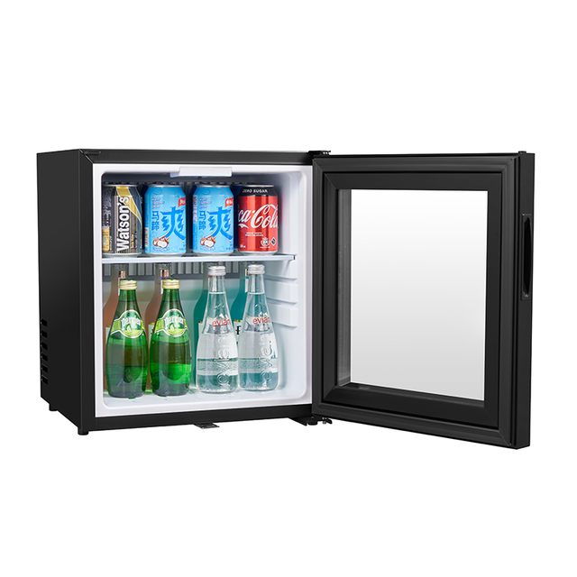 DT-25AG Silent Hotel Room Fridge 25L Black Glass Door with Lock
