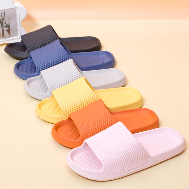 Hotel Anti-slip Striped Design Slippers EVA Thickened Slippers