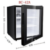 Mini Refrigerator Semi-silent Glass Door for Hotels