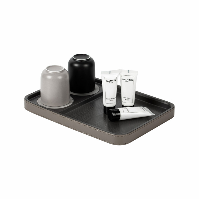 JF338 Hotel Room Tray Leather Tray for Sundries And Kettles