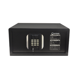 ORBITA OBT-2042MJ Hotel Safe Box, Black & Orange Finish 5mm Cold Rolled Steel Security Safe with Audit Trail, 4 Opening Methods for Hotel Rooms